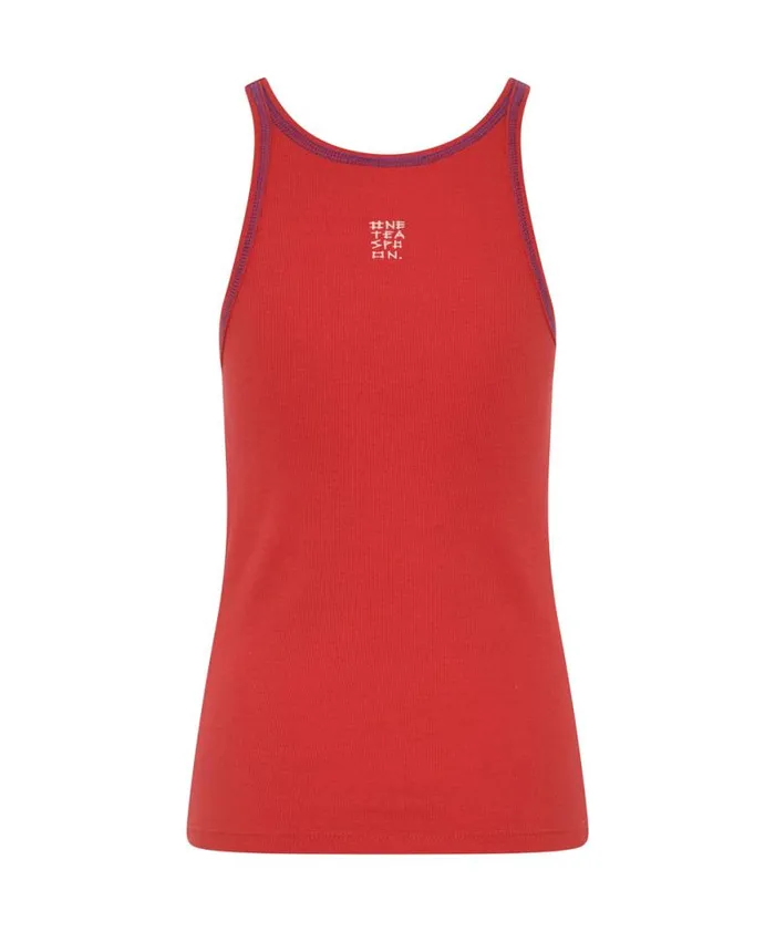 Women RED ONE TEASPOON LOGO SINGLET One Teaspoon Tees and Tanks Women RED ONE TEASPOON LOGO SINGLET One Teaspoon Tees and Tanks