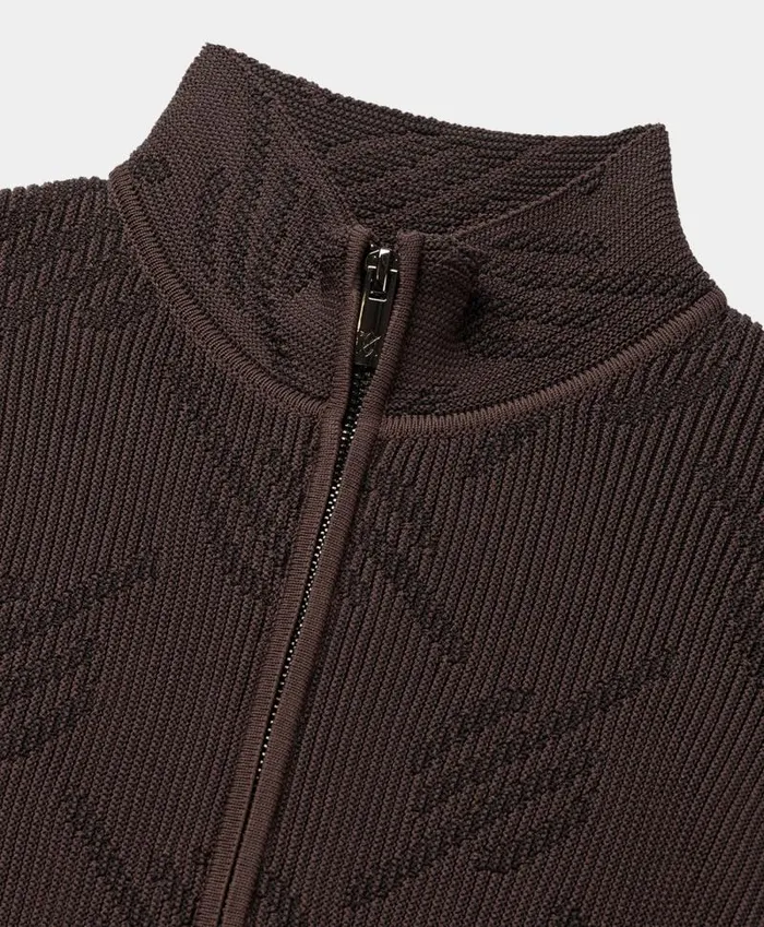 Women Roast Brown Knitted Monogram Cardigan Daily Paper Hoodies and Sweaters Women Roast Brown Knitted Monogram Cardigan Daily Paper Hoodies and Sweaters
