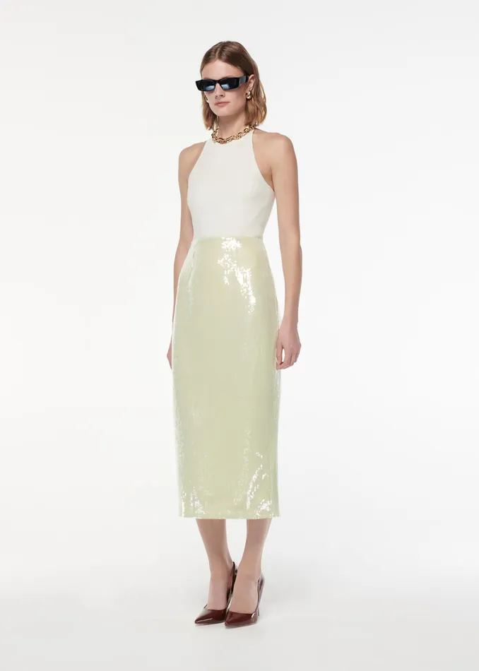 Women Roland Mouret Clothing Sequin Midi Skirt