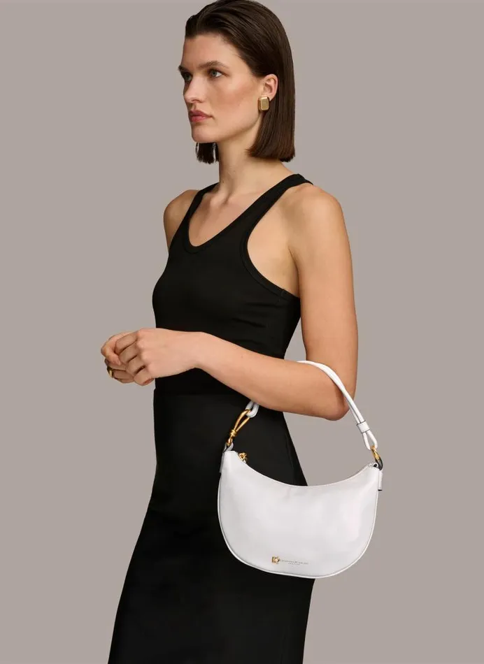 Women ROSLYN SMALL HOBO Briliant White Donna Karan New York Crossbodies And Satchels Women ROSLYN SMALL HOBO Briliant White Donna Karan New York Crossbodies And Satchels