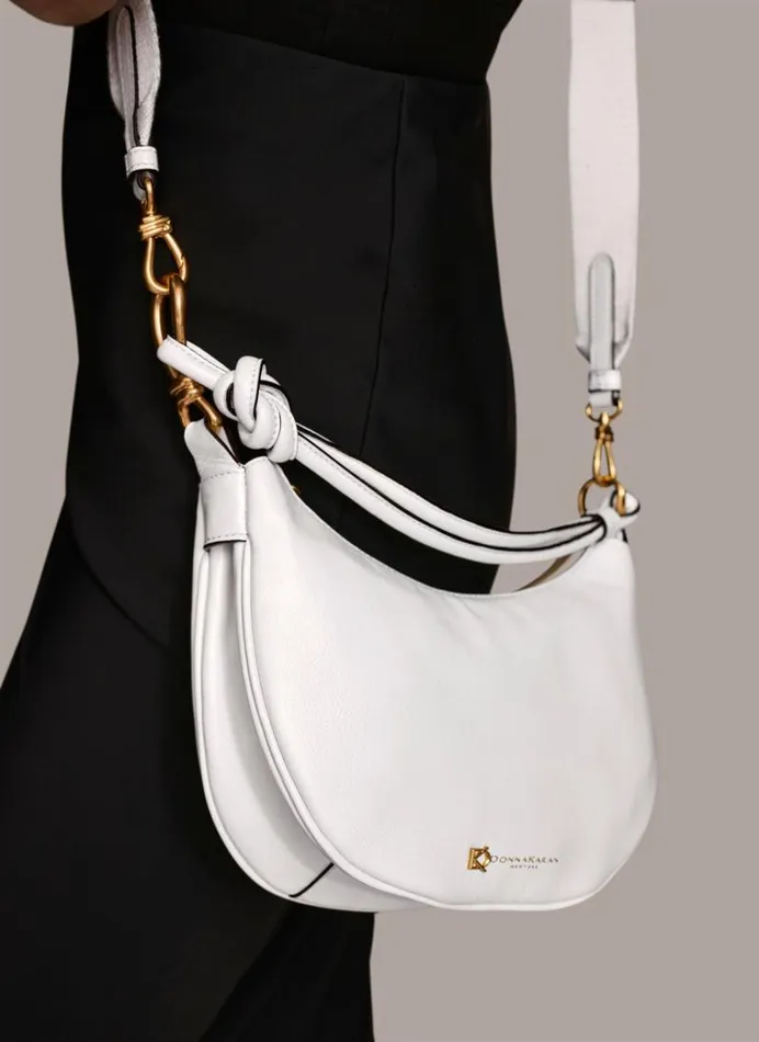 Women ROSLYN SMALL HOBO Briliant White Donna Karan New York Crossbodies And Satchels Women ROSLYN SMALL HOBO Briliant White Donna Karan New York Crossbodies And Satchels