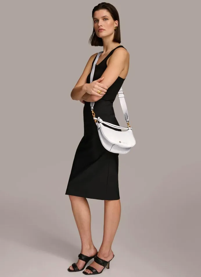 Women ROSLYN SMALL HOBO Briliant White Donna Karan New York Crossbodies And Satchels Women ROSLYN SMALL HOBO Briliant White Donna Karan New York Crossbodies And Satchels