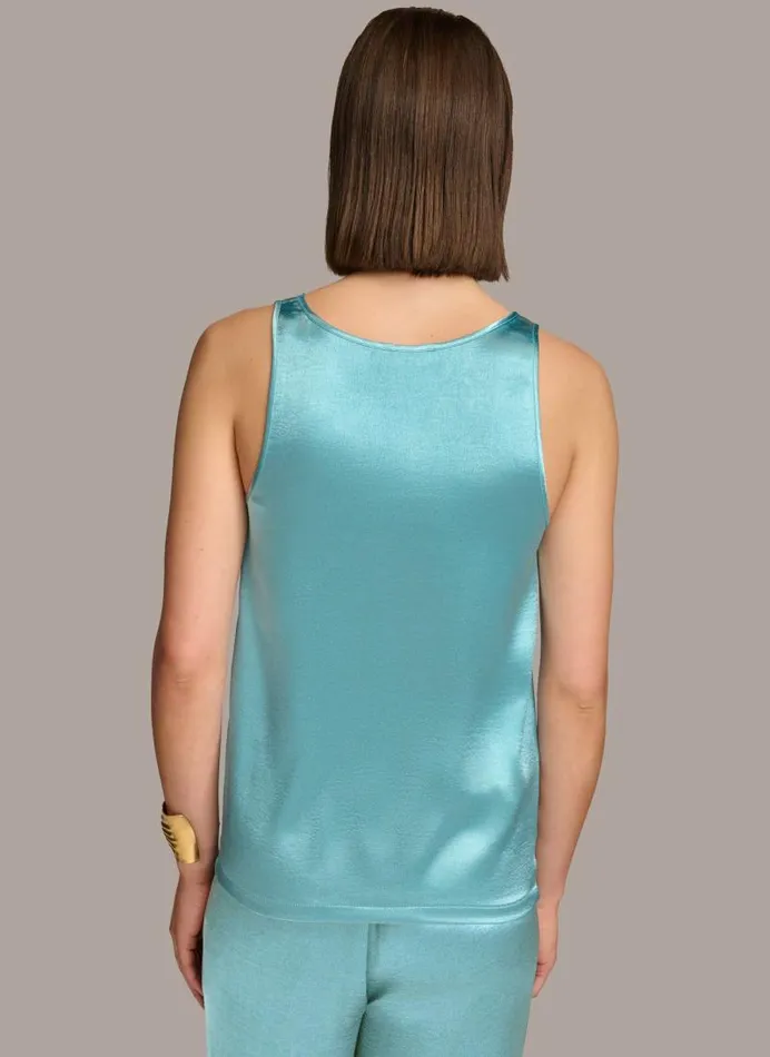 Women ROUND NECK SHINY TANK Lagoon Donna Karan New York Sweaters And Tops Women ROUND NECK SHINY TANK Lagoon Donna Karan New York Sweaters And Tops