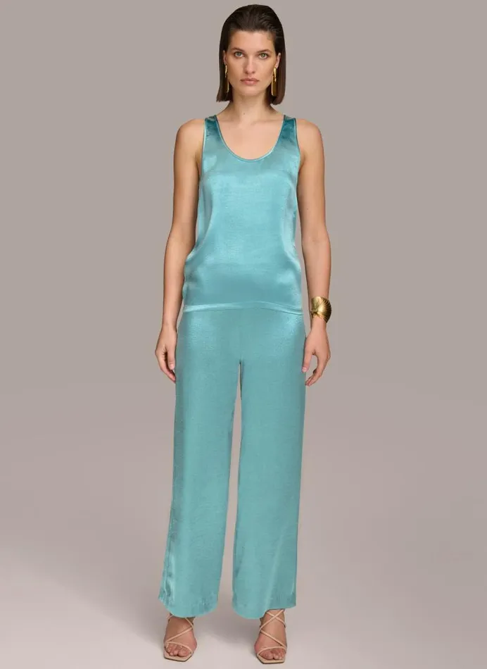 Women ROUND NECK SHINY TANK Lagoon Donna Karan New York Sweaters And Tops Women ROUND NECK SHINY TANK Lagoon Donna Karan New York Sweaters And Tops
