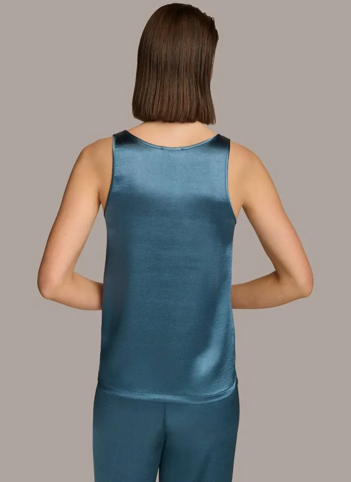 Women ROUND NECK SHINY TANK Tide Navy Donna Karan New York Sweaters And Tops Women ROUND NECK SHINY TANK Tide Navy Donna Karan New York Sweaters And Tops