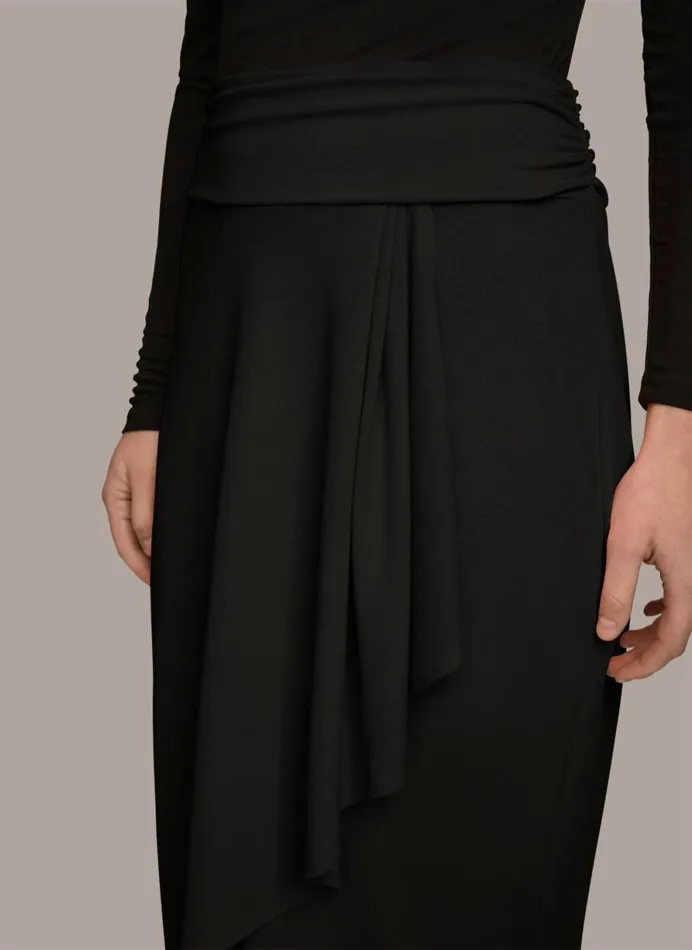 Women RUCHED SKIRT Black Donna Karan New York Skirts Women RUCHED SKIRT Black Donna Karan New York Skirts