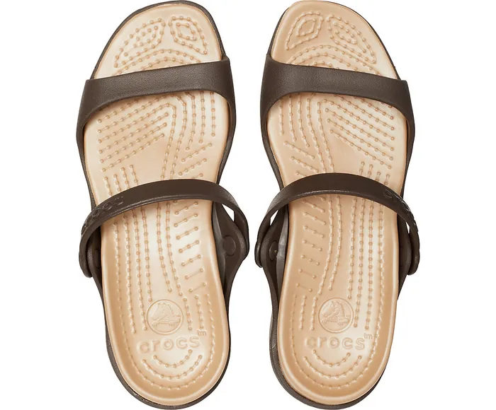 Women Sandals Crocs Cleo Sandal Espresso Gold