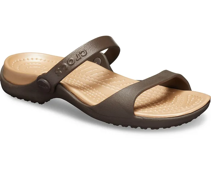 Women Sandals Crocs Cleo Sandal Espresso Gold