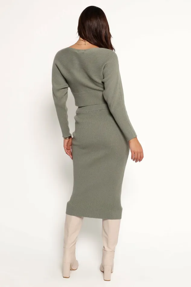 Women Serena Knitted Set Olive Matching Sets Petal and Pup