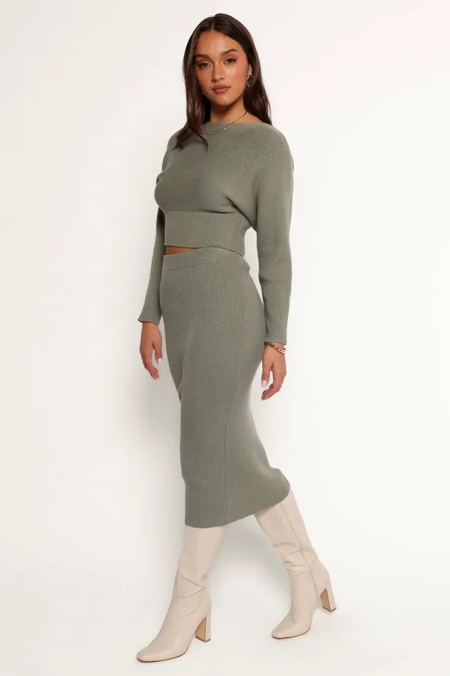 Women Serena Knitted Set Olive Matching Sets Petal and Pup