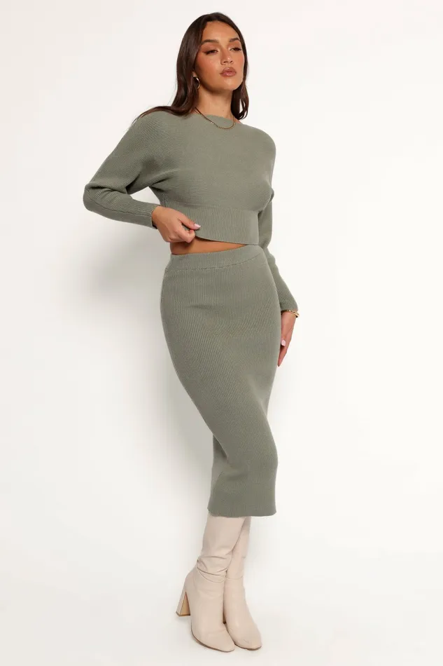 Women Serena Knitted Set Olive Matching Sets Petal and Pup