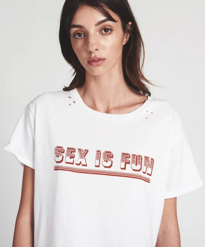 Women SEX INFUSED TEE WHITE One Teaspoon Basic Tees Women SEX INFUSED TEE WHITE One Teaspoon Basic Tees