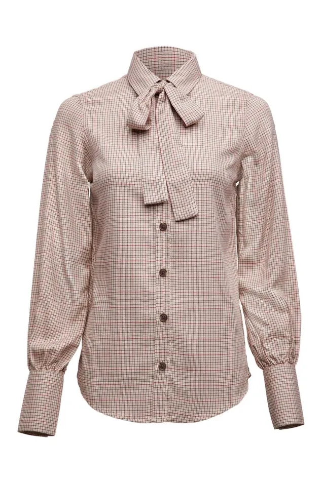 Women Shirts and Blouses Holland Cooper Heritage Shirt Oatmeal Check Women Shirts and Blouses Holland Cooper Heritage Shirt Oatmeal Check