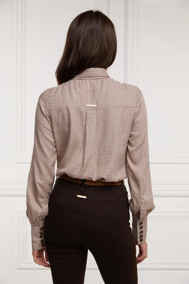 Women Shirts and Blouses Holland Cooper Heritage Shirt Oatmeal Check Women Shirts and Blouses Holland Cooper Heritage Shirt Oatmeal Check