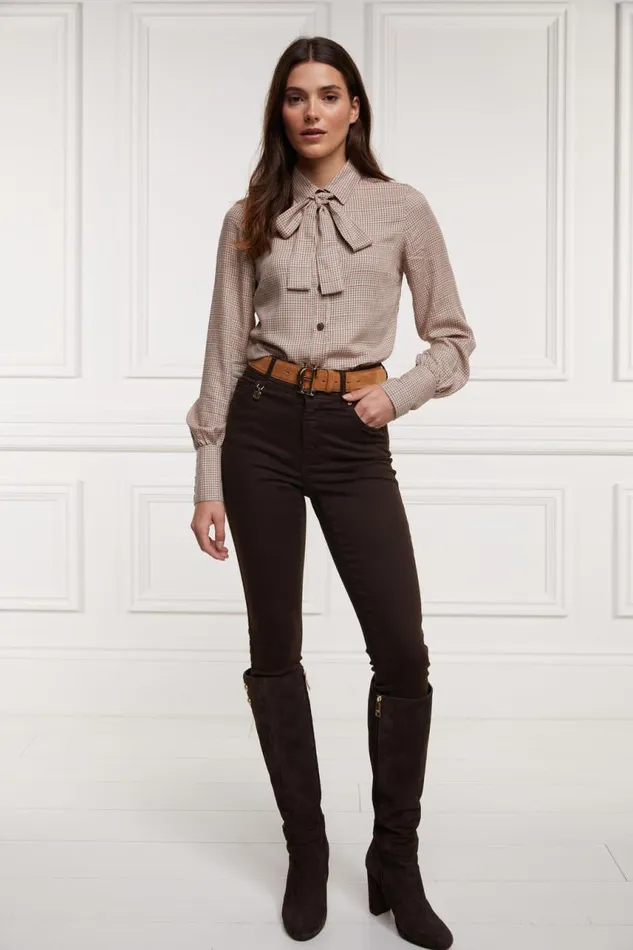 Women Shirts and Blouses Holland Cooper Heritage Shirt Oatmeal Check Women Shirts and Blouses Holland Cooper Heritage Shirt Oatmeal Check
