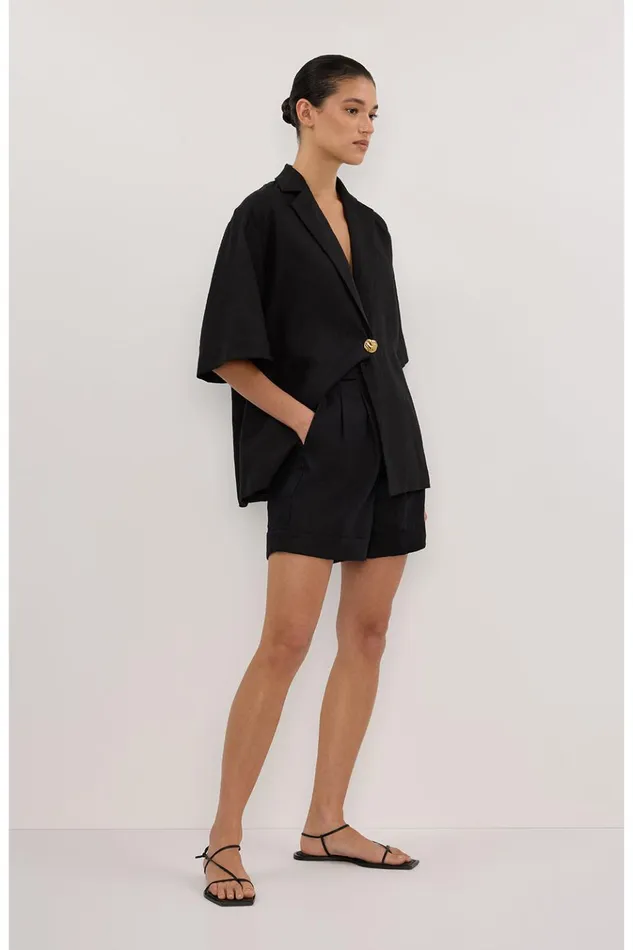 Women Shorts DISSH ALONDRA BLACK LINEN SHORT