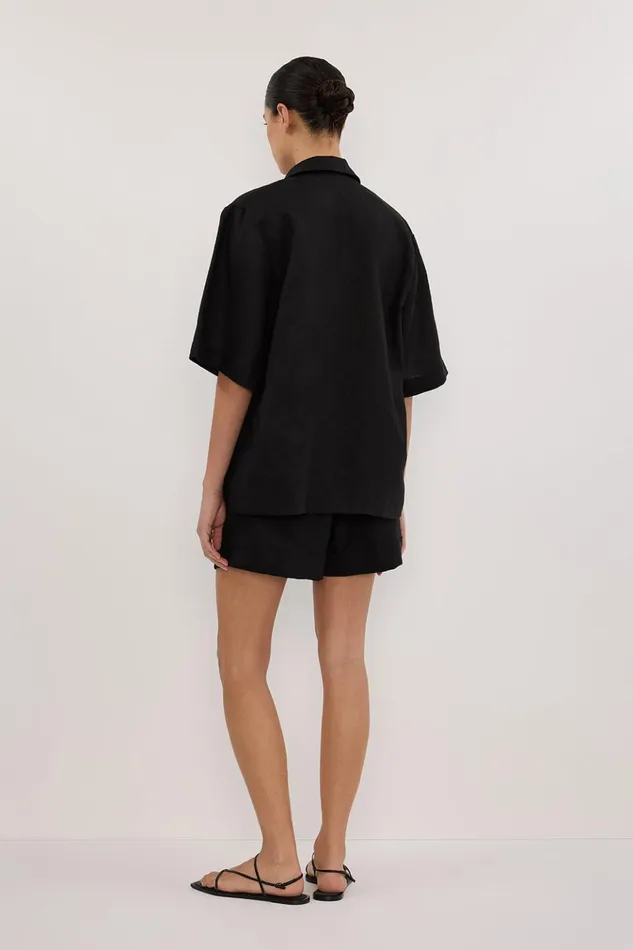 Women Shorts DISSH ALONDRA BLACK LINEN SHORT