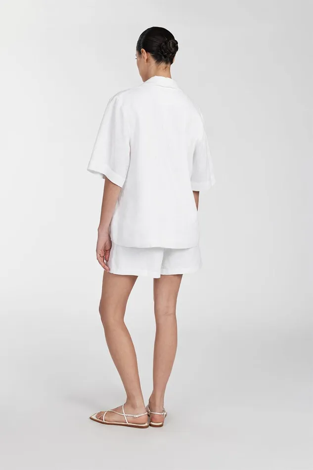 Women Shorts DISSH CORY WHITE LINEN SHORT