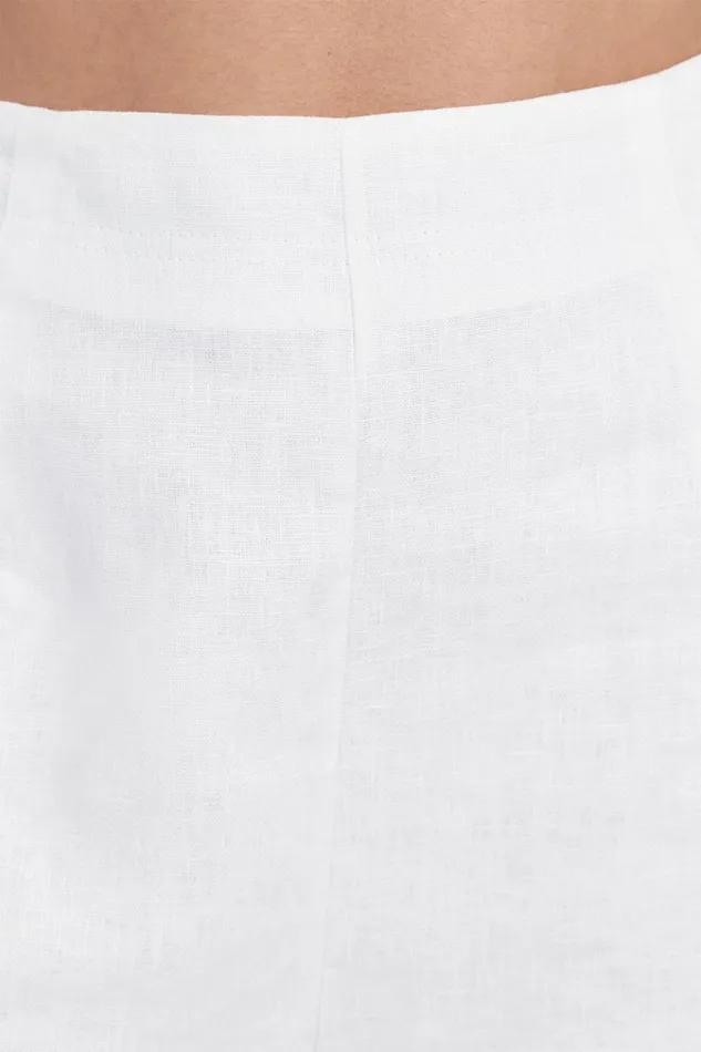 Women Shorts DISSH CORY WHITE LINEN SHORT
