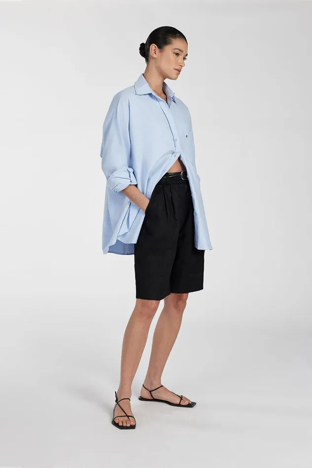 Women Shorts DISSH KAYLA BLACK LINEN BERMUDA SHORT