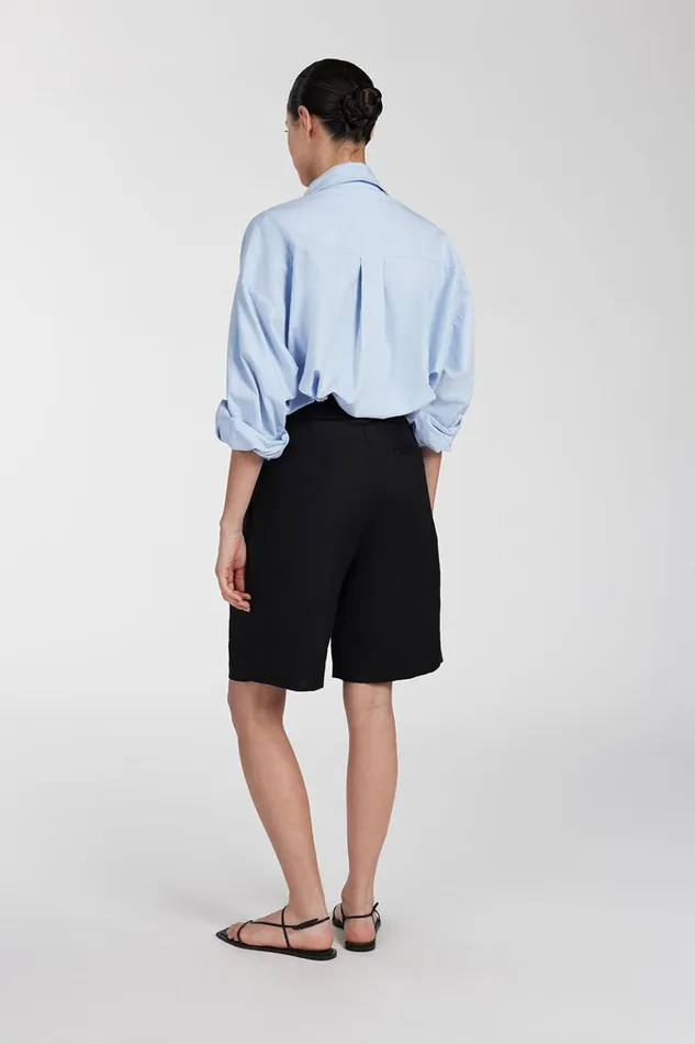 Women Shorts DISSH KAYLA BLACK LINEN BERMUDA SHORT