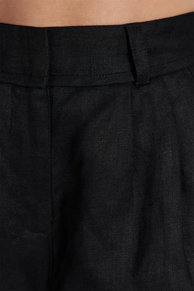 Women Shorts DISSH KAYLA BLACK LINEN BERMUDA SHORT
