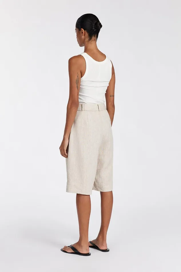 Women Shorts DISSH KAYLA NATURAL LINEN BERMUDA SHORT