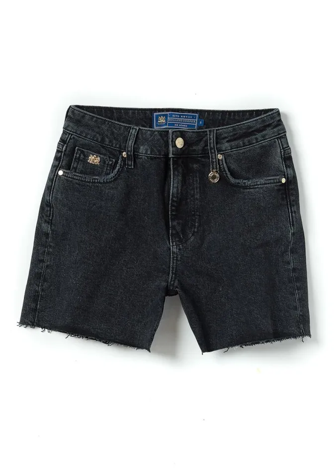 Women Shorts Holland Cooper High Rise Denim Short Washed Black Women Shorts Holland Cooper High Rise Denim Short Washed Black