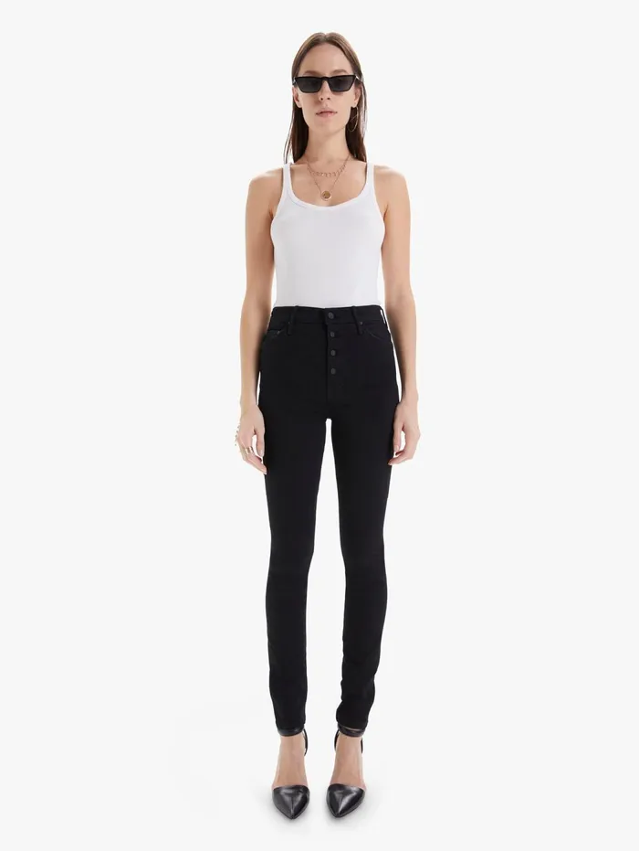 Women Skinny Mother Denim The Pixie Swooner Skimp Black