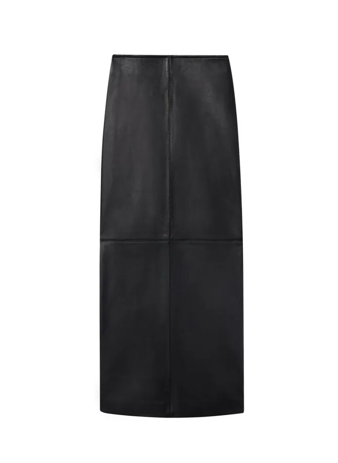 Women Skirts ALC Marta Leather Midi Skirt Black