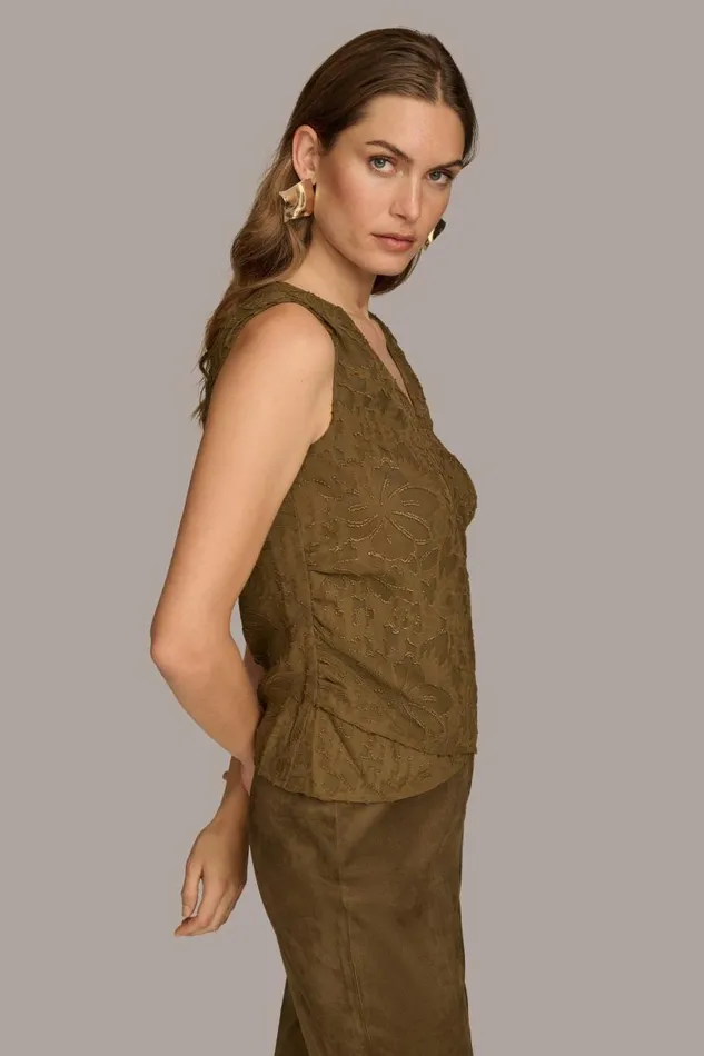 Women SLEEVELESS NOVELTY VNECK BLOUSE Beechgold Donna Karan New York Sweaters And Tops Women SLEEVELESS NOVELTY VNECK BLOUSE Beechgold Donna Karan New York Sweaters And Tops