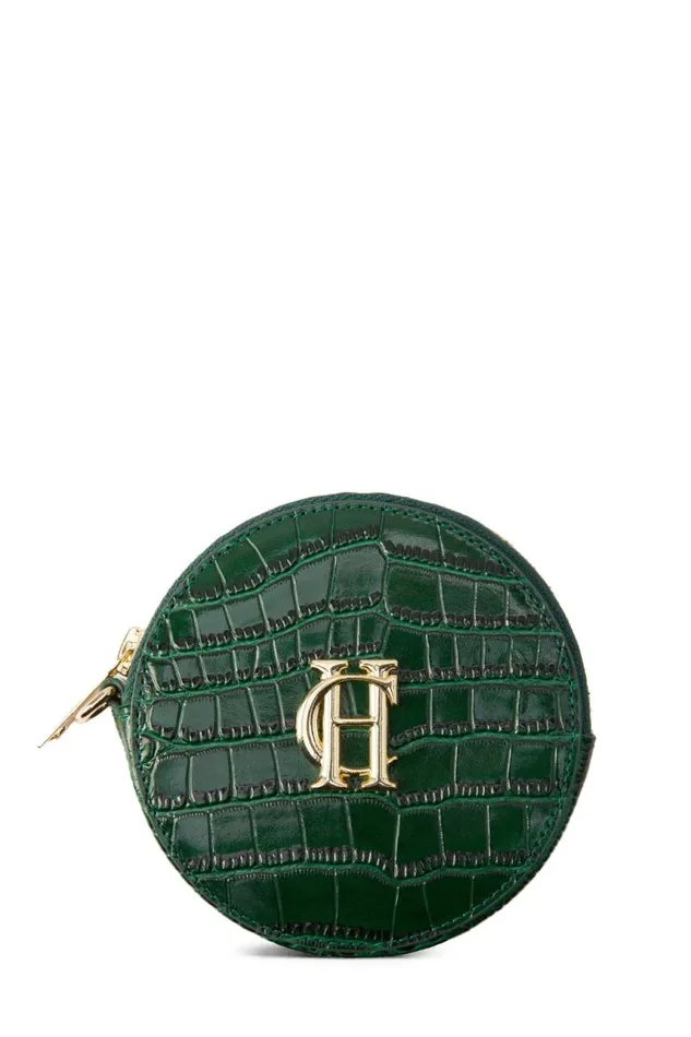 Women Small Leather Goods Holland Cooper Chelsea Coin Purse Emerald Croc
