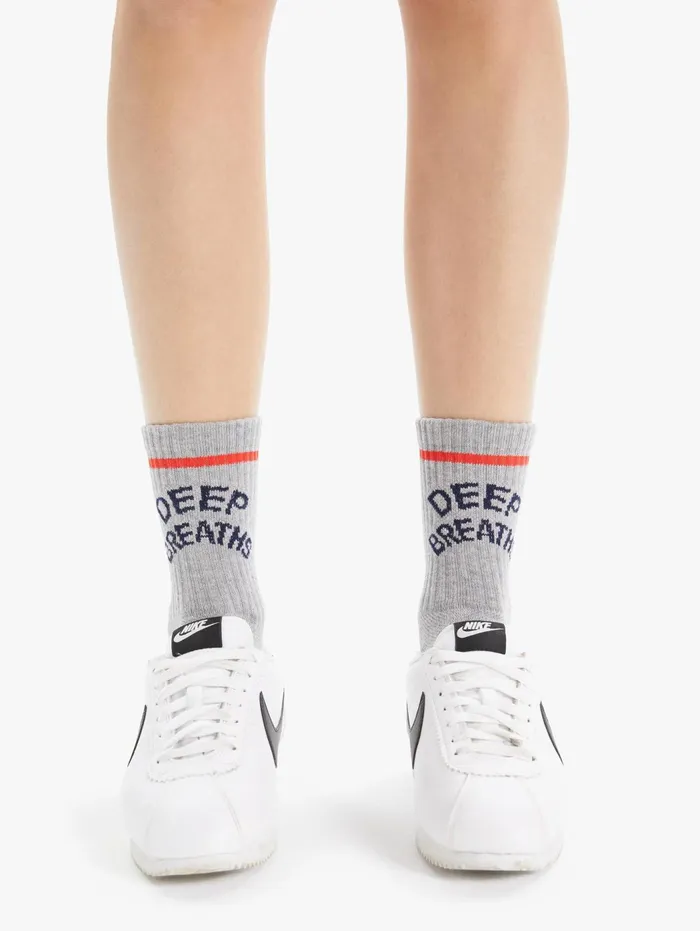 Women SocksLaces Mother Denim Baby Steps Grey