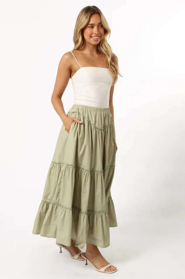 Women Somerset Midi Skirt Pistachio Skirts Petal and Pup