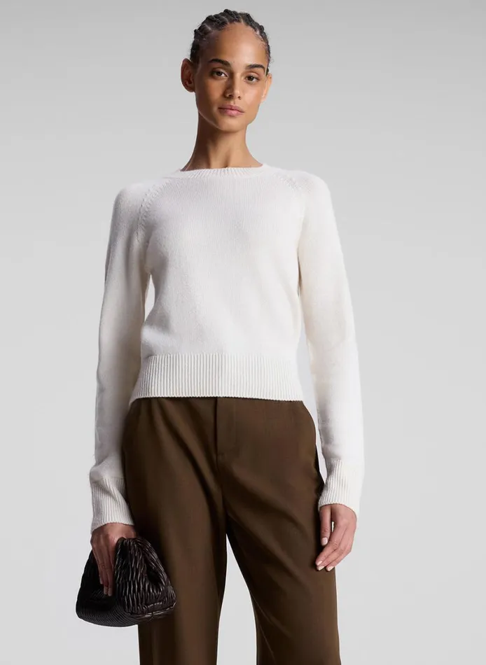 Women Sweaters ALC Ashtyn Cashmere Crew Neck Sweater Natural