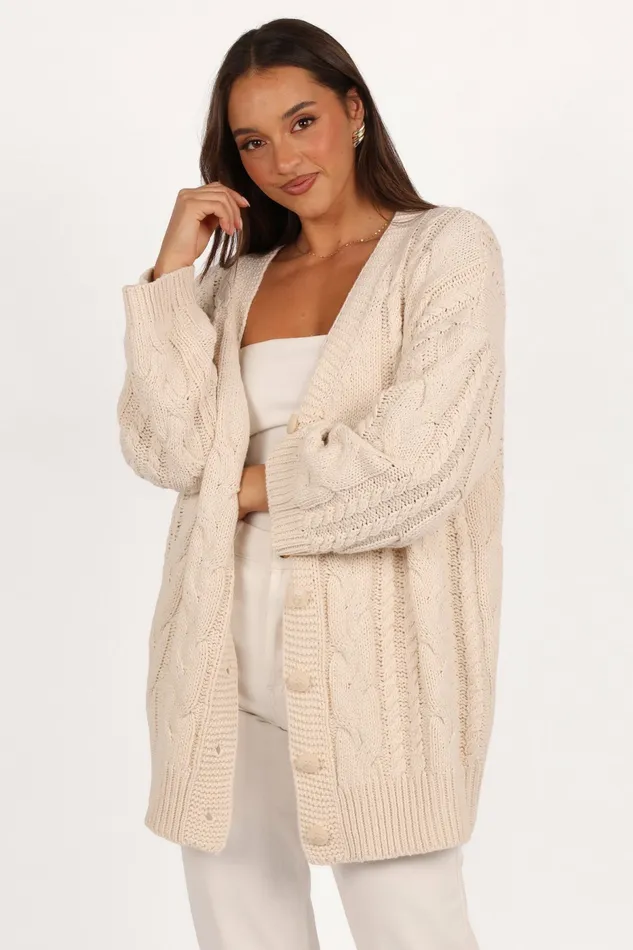 Women Sweaters Petal and Pup Monique Cardigan Cream