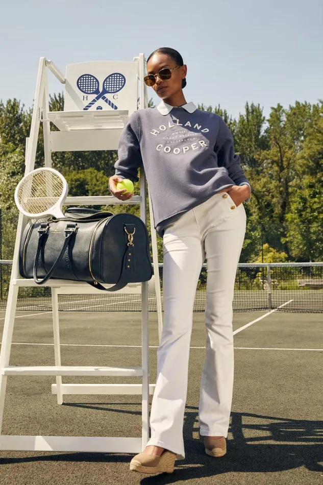 Women Sweatshirts Holland Cooper Varsity Crew Yale Blue