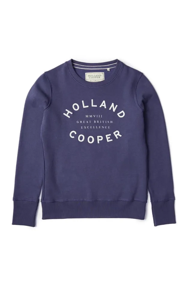 Women Sweatshirts Holland Cooper Varsity Crew Yale Blue