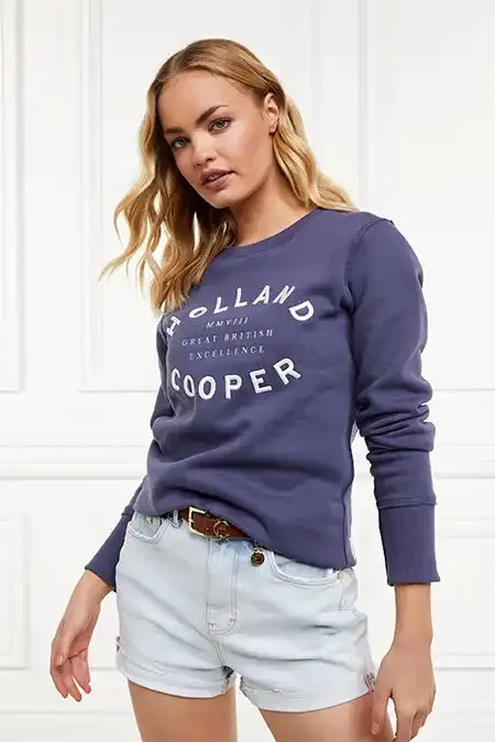 Women Sweatshirts Holland Cooper Varsity Crew Yale Blue