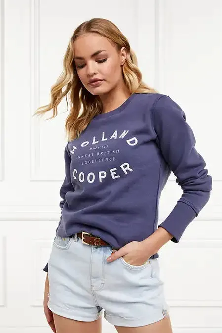Women Sweatshirts Holland Cooper Varsity Crew Yale Blue