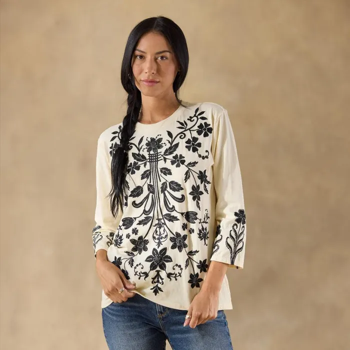 Women Talithia 34 Crewneck Tee Black Sundance Catalog Tops Women Talithia 34 Crewneck Tee Black Sundance Catalog Tops