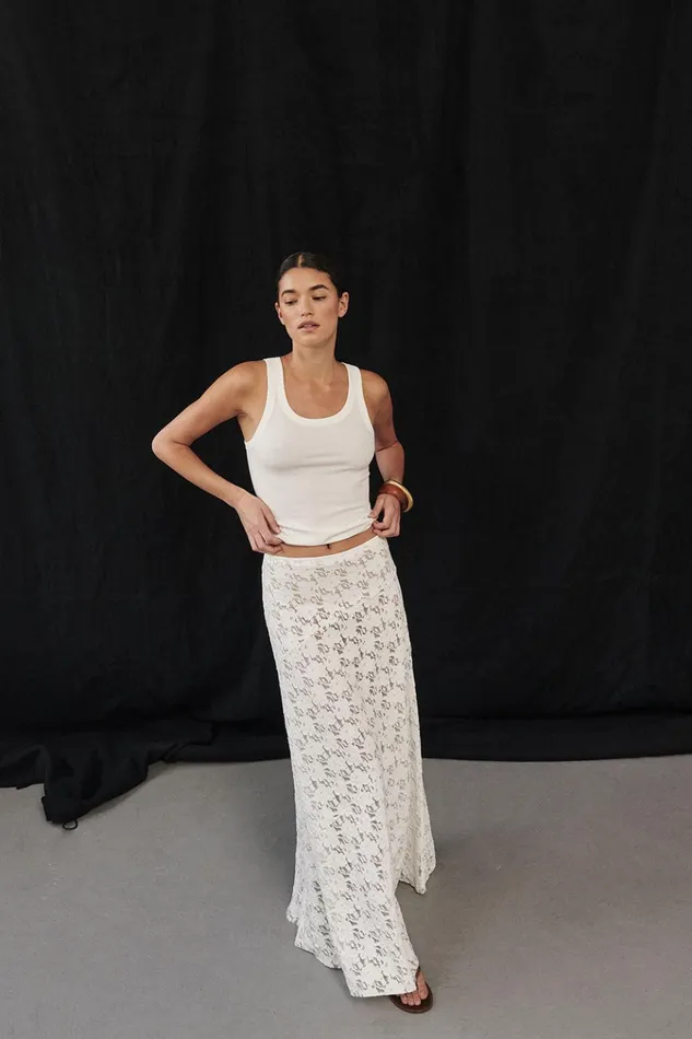 Women Tanks DISSH LEE OFF WHITE KNIT TANK
