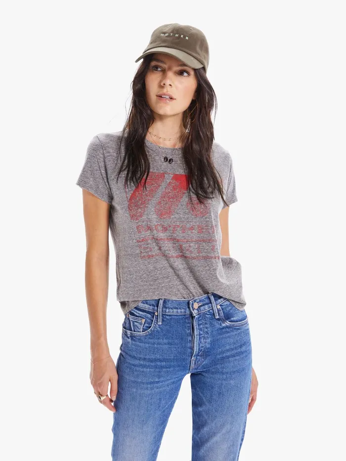 Women Tees Mother Denim The Boxy Goodie Goodie Grey