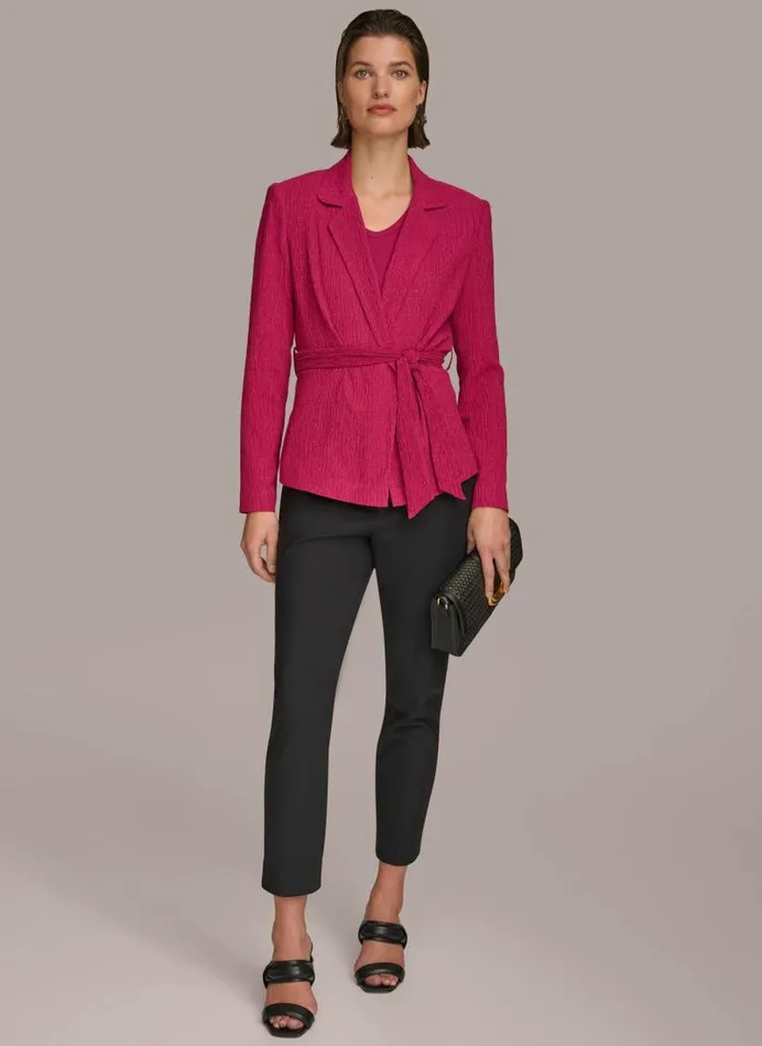 Women TEXTURE BELTED WRAP JACKET Cactus Flower Donna Karan New York Jackets And Blazers Women TEXTURE BELTED WRAP JACKET Cactus Flower Donna Karan New York Jackets And Blazers