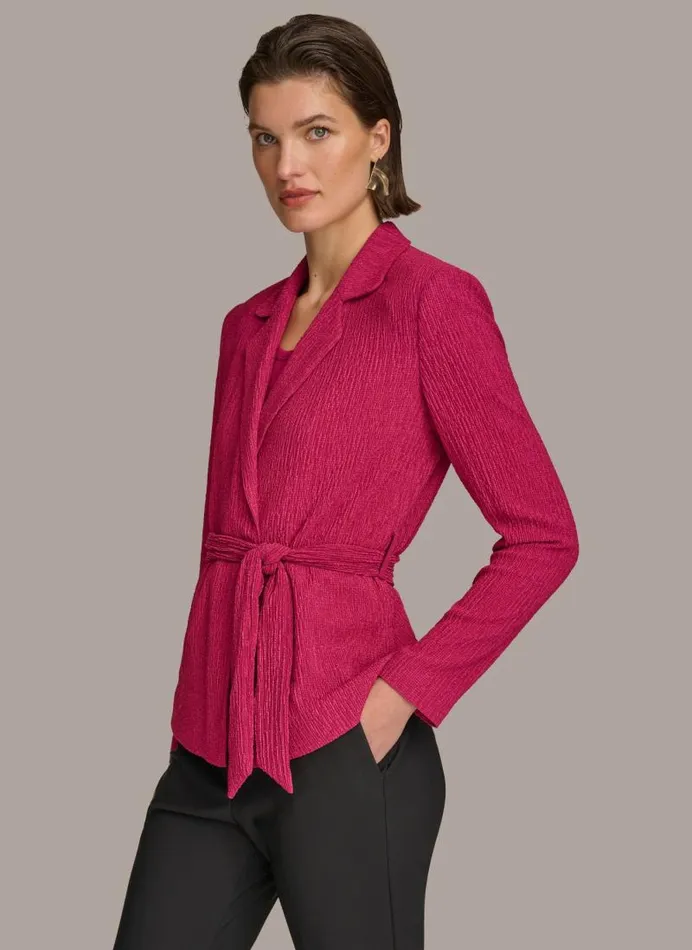 Women TEXTURE BELTED WRAP JACKET Cactus Flower Donna Karan New York Jackets And Blazers Women TEXTURE BELTED WRAP JACKET Cactus Flower Donna Karan New York Jackets And Blazers