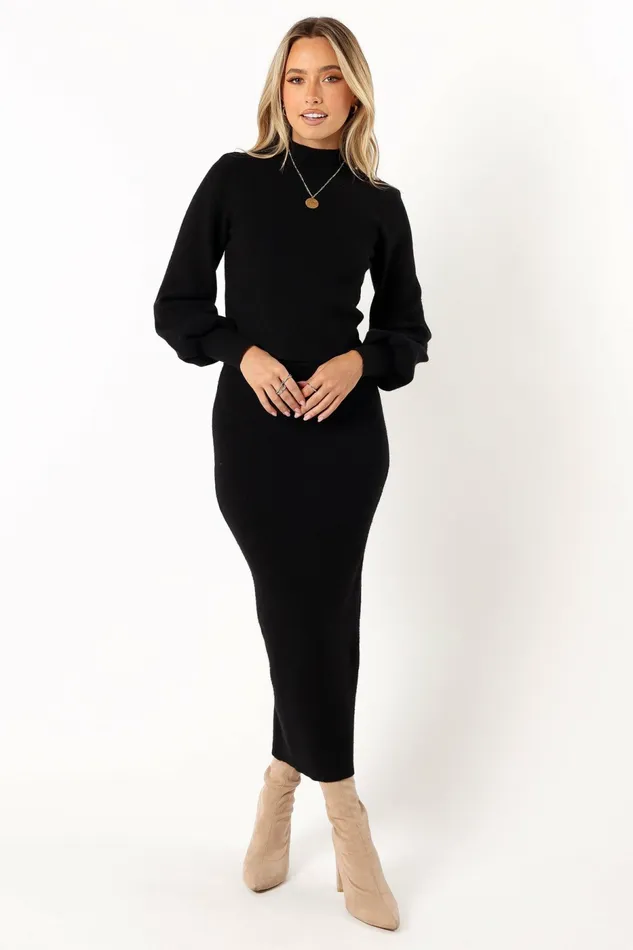 Women Tilbury Knitted Set Black Matching Sets Petal and Pup