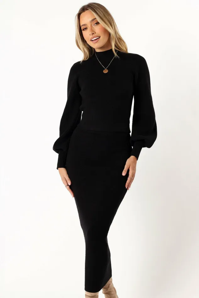 Women Tilbury Knitted Set Black Matching Sets Petal and Pup