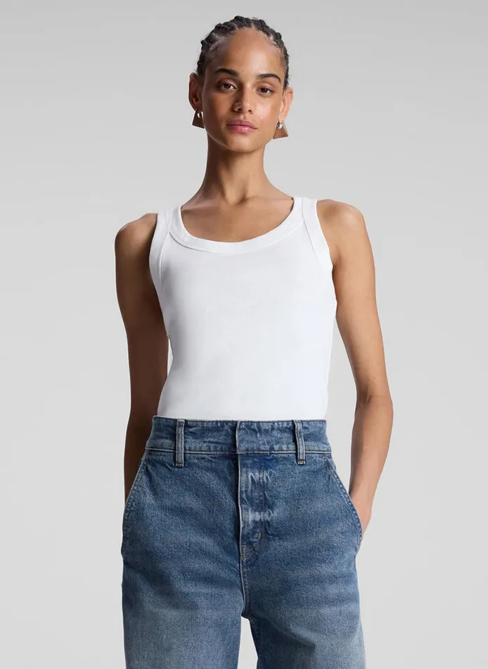 Women Tops ALC Kai Cotton Rib Tank White
