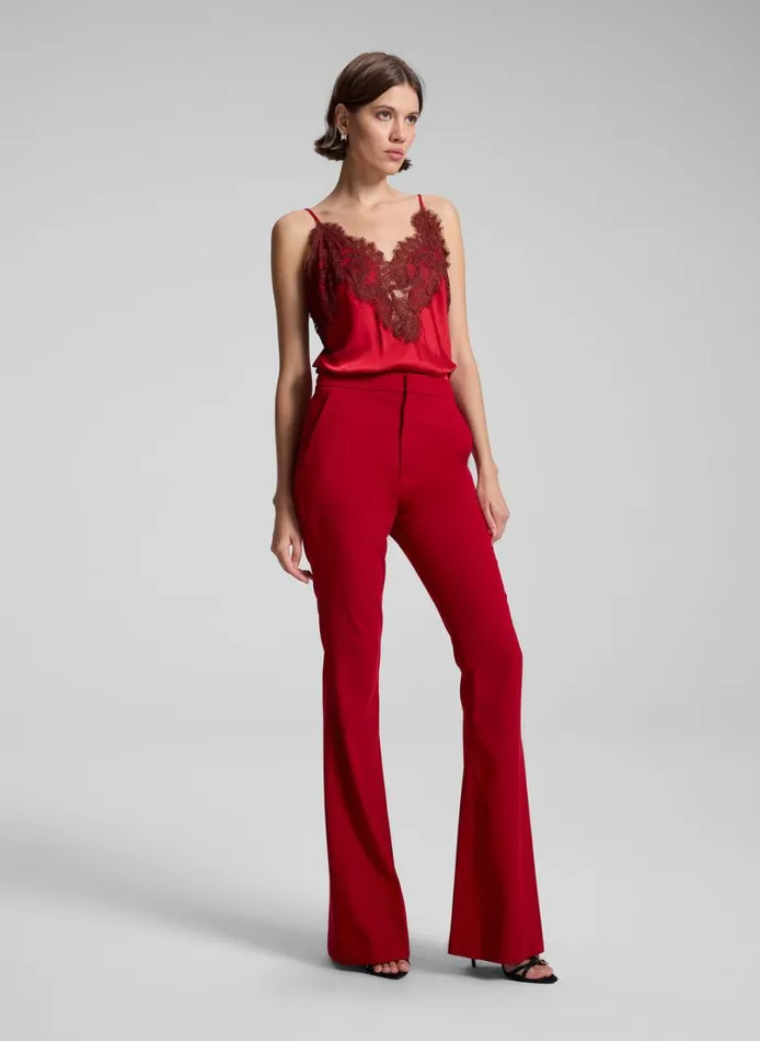 Women Tops ALC Lennon Satin And Lace Camisole Top Really Redbosco
