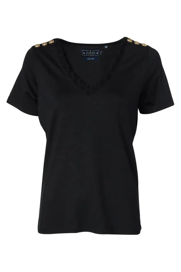 Women Tops Holland Cooper Amelia Tee Black